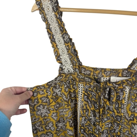 Anthropologie Women’s Bardot Sheer Crochet Sleeve Chiffon Blouse Size 6 - Picture 9 of 16